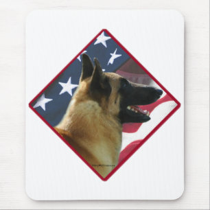 Belgische Malinois-Flagge; Malinois 4. Juli, USA Mousepad