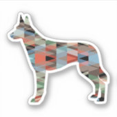 Belgische Malinois Geometric Muster Silhouette Pla Aufkleber (Vorderseite)