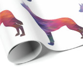 Belgische Malinois Geometric Muster Silhouette Pur Geschenkpapier (Rolleneckpunkt)