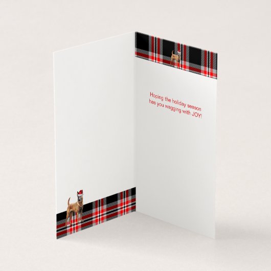 Belgische Malinois Hund Karierte Ferienkarte Rot (Innenseite)