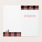 Belgische Malinois Hund Karierte Ferienkarte Rot (Innenseite Aufgefaltet)