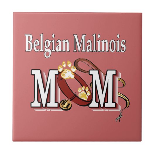 Belgische Malinois-Hunde-MAMA Fliese (Vorderseite)