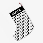 Belgische Malinois-Hunde-Silhouette Kleiner Weihnachtsstrumpf (Rückseite (Hängend))