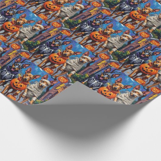 Belgische Malinois Hunde Trick-or-Treating Hallowe Geschenkpapier (Ecke)