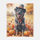 Belgische Malinois im Herbst hinterlässt Erntedank Fleecedecke (Vorderseite)