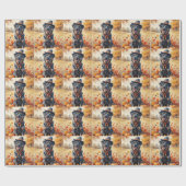 Belgische Malinois im Herbst hinterlässt Erntedank Geschenkpapier (Flach)