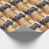 Belgische Malinois im Herbst hinterlässt Erntedank Geschenkpapier (Ecke)