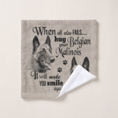 Belgische Malinois-Kunst, wenn alles versage Zitat Badhandtuch Set (Waschlappen)