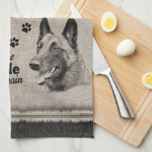 Belgische Malinois-Kunst, wenn alles versage Zitat Geschirrtuch (Viertel Falte)