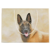 Belgische Malinois-Malerei - Niedliche Original Hu Große Geschenktüte (Vorderseite)