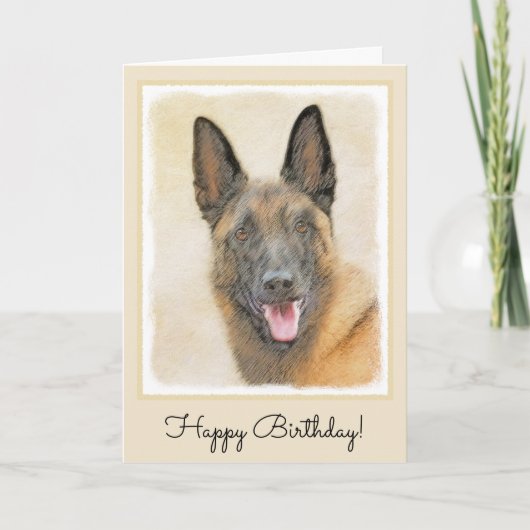 Belgische Malinois-Malerei - Niedliche Original Hu Karte (Vorderseite)