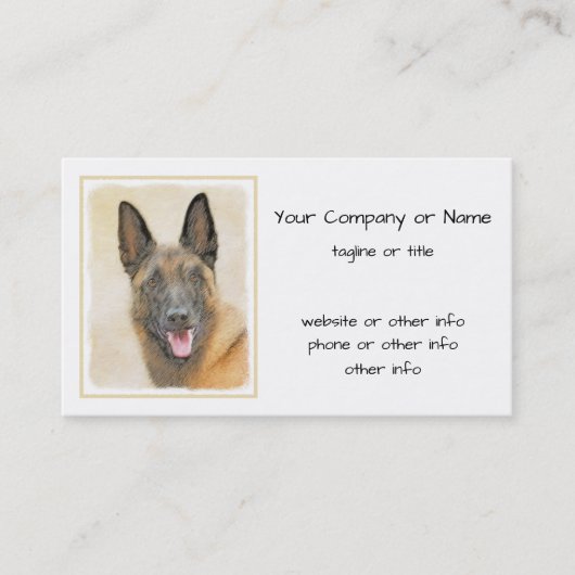 Belgische Malinois-Malerei - Niedliche Original Hu Visitenkarte (Vorderseite)