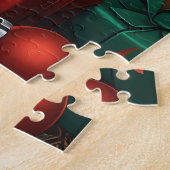 Belgische Malinois mit Weihnachtsgeschenken Feuerp Puzzle (Seite)