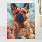 Belgische Malinois Ostereier Karte (Vorderseite)