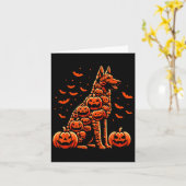 Belgische Malinois Pumpkin-Kürbislaterne Halloween Karte (Gelbe Blume)