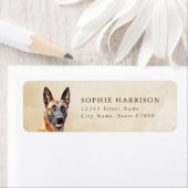 Belgische Malinois-Rücksendeadressen-Aufkleber (Insitu)