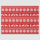 Belgische Malinois Silhouetten Weihnachtsmuster Ro Seidenpapier (Vorderseite)