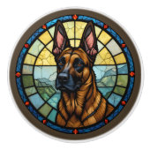 Belgische Malinois-Verkleidung Keramikknauf (Vorderseite)