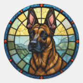Belgische Malinois-Verkleidung Runder Aufkleber (Vorderseite)