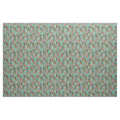 Belgische Malinois Vintage türkisfarbene Blumen Stoff (Fat Quarter (45,7 x 55,9 cm))