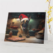 Belgische Malinois Weihnachtskost Feiertag Karte (Gelbe Blume)