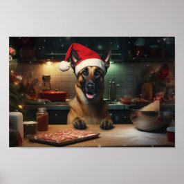 Belgische Malinois Weihnachtskost Feiertag Poster