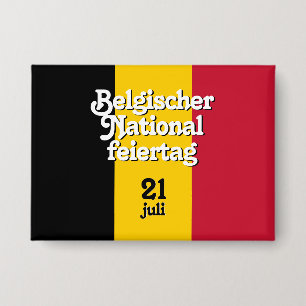 Belgische Nationalfeiertag-Fahne Button