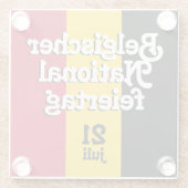 Belgische Nationalfeiertag-Fahne Glasuntersetzer (Rückseite)