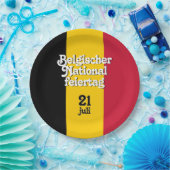 Belgische Nationalfeiertag-Fahne Pappteller (Party)