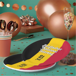 Belgische Nationalfeiertag-Fahne Pappteller