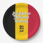 Belgische Nationalfeiertag-Fahne Pappteller (Vorderseite)