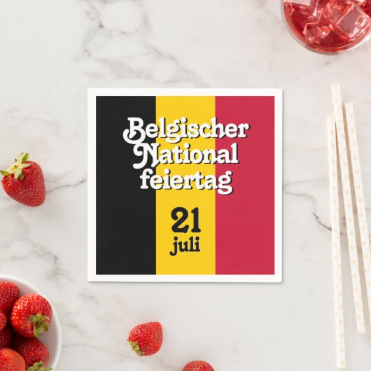 Belgische Nationalfeiertag-Fahne Serviette (Beispiel)