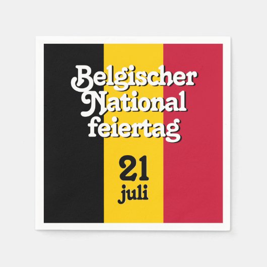 Belgische Nationalfeiertag-Fahne Serviette (Vorderseite)