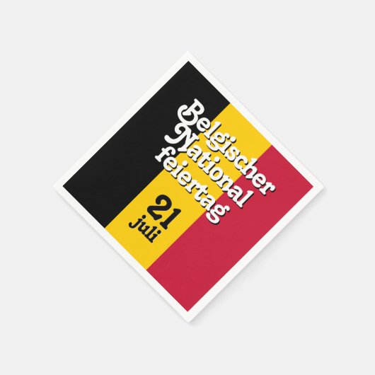 Belgische Nationalfeiertag-Fahne Serviette (Ecke)