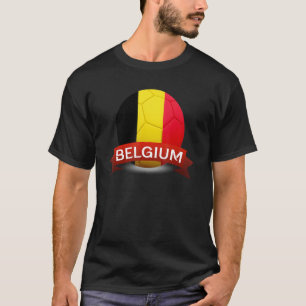 Belgische Nationalflagge Belgischer Fußballfan Fuß T-Shirt