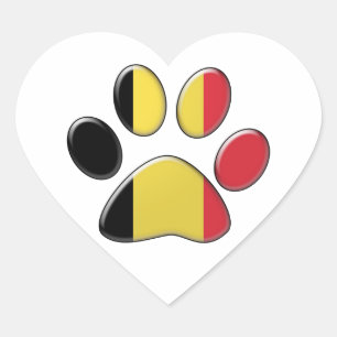 Belgische Patriokatze Herz-Aufkleber