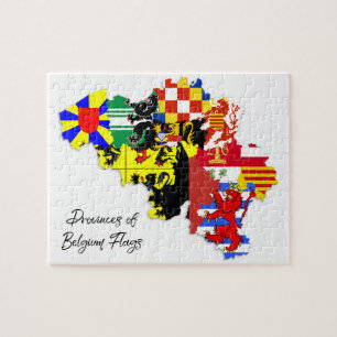 Belgische Provinzen Flags Map, Belgien, Educationa Puzzle