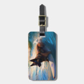 Belgische Schäfer-Strandmalerei Gepäckanhänger (Vorderseite vertikal)