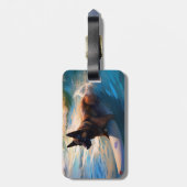 Belgische Schäfer-Strandmalerei Gepäckanhänger (Rückseite vertikal)