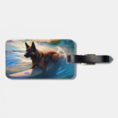 Belgische Schäfer-Strandmalerei Gepäckanhänger (Rückseite horizontal)