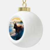 Belgische Schäfer-Strandmalerei Keramik Kugel-Ornament (Rechts)