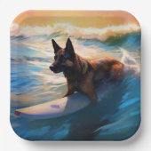 Belgische Schäfer-Strandmalerei Pappteller (Vorderseite)