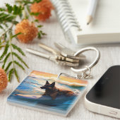 Belgische Schäfer-Strandmalerei Schlüsselanhänger (Vorderseite rechts)