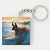 Belgische Schäfer-Strandmalerei Schlüsselanhänger (Rückseite)