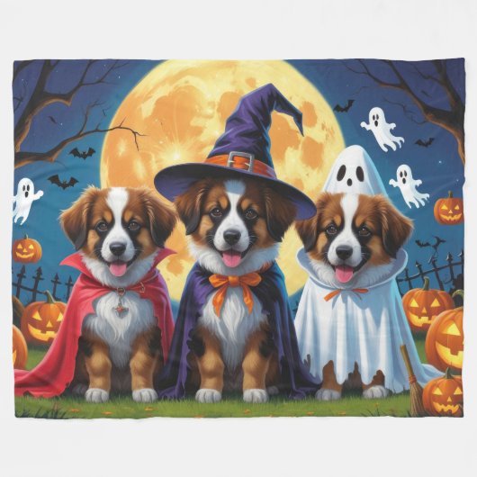 Belgische Schäferhunde Pumpkin Halloween Funny Fleecedecke (Vorderseite (Horizontal))