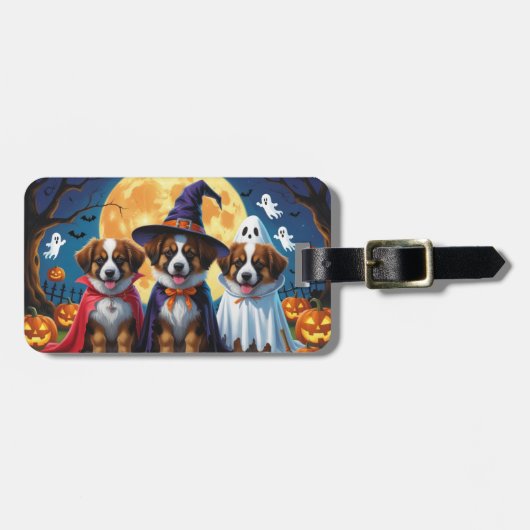 Belgische Schäferhunde Pumpkin Halloween Funny Gepäckanhänger (Vorderseite horizontal)