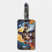 Belgische Schäferhunde Pumpkin Halloween Funny Gepäckanhänger (Rückseite vertikal)