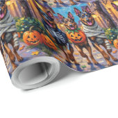 Belgische Schäferhunde - Trick-or-Treating Hallowe Geschenkpapier (Rolleneckpunkt)