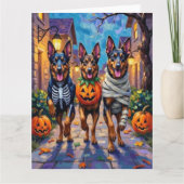 Belgische Schäferhunde - Trick-or-Treating Hallowe Karte (Vorderseite)