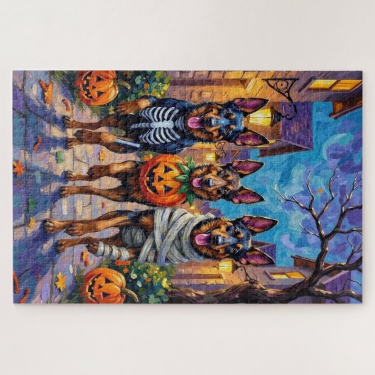 Belgische Schäferhunde - Trick-or-Treating Hallowe Puzzle (Horizontal)